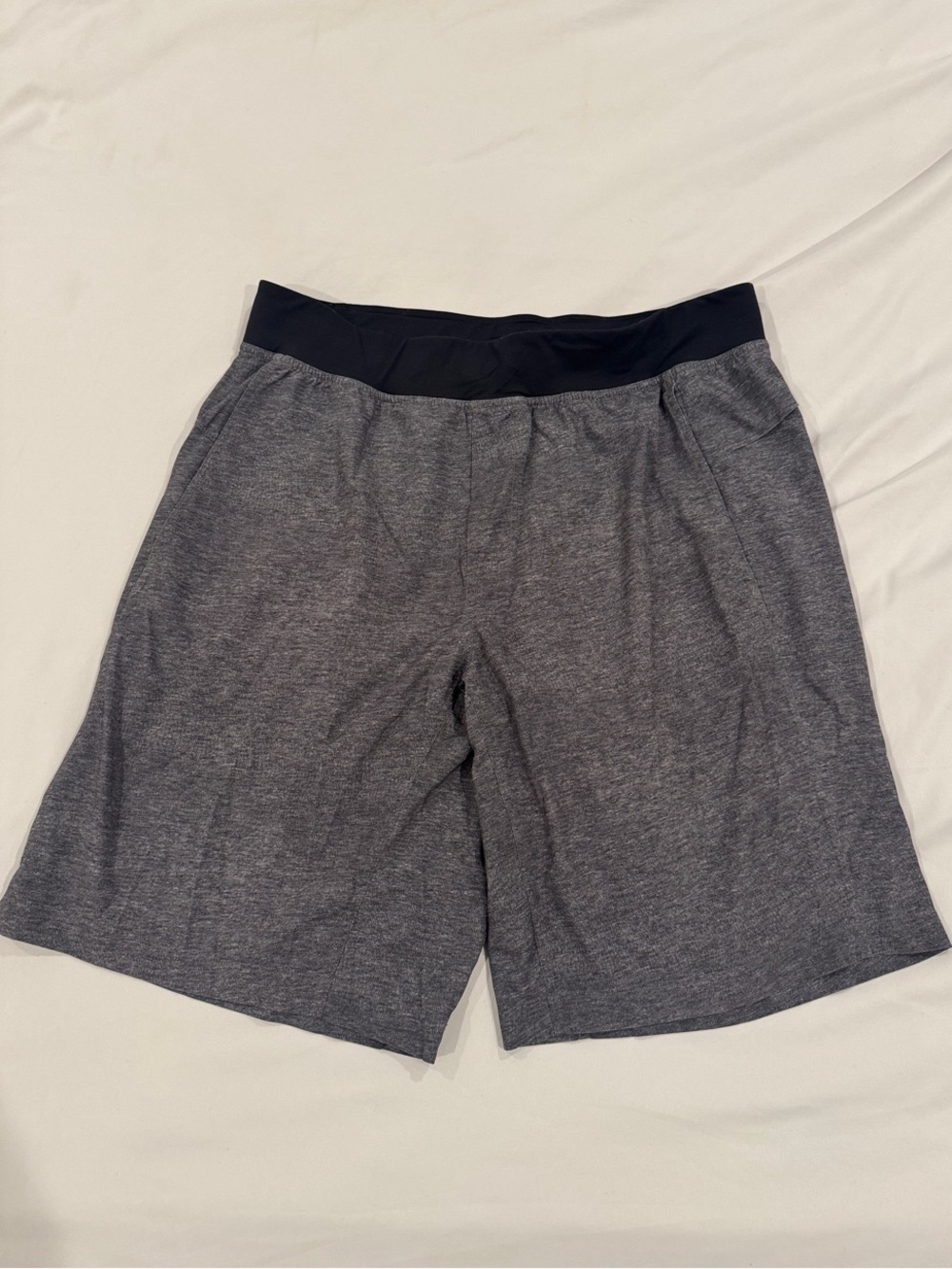lululemon athletica Men's Gray Athletic Shorts with Black Waistband